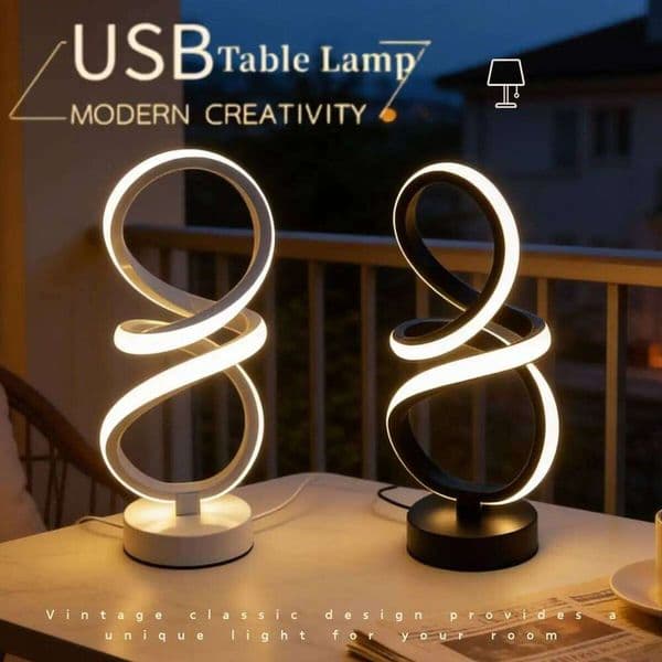 Retro spiral LED night light dimmable 3-color lamp for living room office desk bedroom headboard decorationUSB power supply