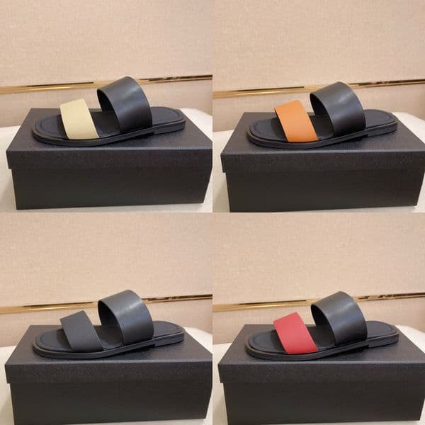 designer shoes HighQuality P Summer New Fashion Simple Commuting Double Strap Men Sandals Outdoor Solid Color Beach Shoes