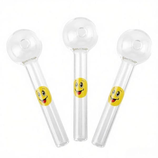 Portable Mini Colored 10cm Glass Hand Tube Thick heady Glass Tobcco Herb Oil Burner Pipe Smoking Tubes Nail Tips Burning Pipe