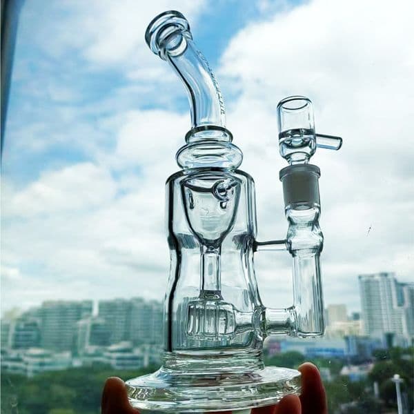 Thick Glass Bongs Percolator Water pipes Recyler Hookahs Smoking Glass Water bong bubbler Setreo Matrix Perc with 14mm