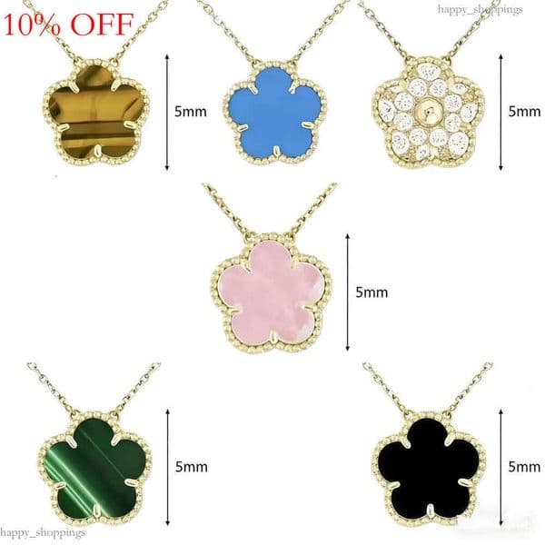 New four-leaf pendant bracelet earrings jewelry designer women's 18K gold-plated mother-of-pearl abalone flower necklace clover chain Christmas gift