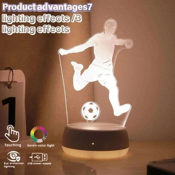 Creative Sports Series 3D Night Multi Color Room Bedhead Desktop Atmosphere Light as a Gift for Football Fans