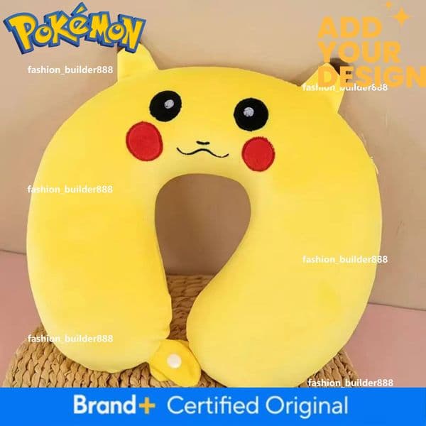 Pokemon Pikachu Kawaii U-Shaped Pillow Support for Girls, Travel Car Office Protector, Comfortable Neck Cushion