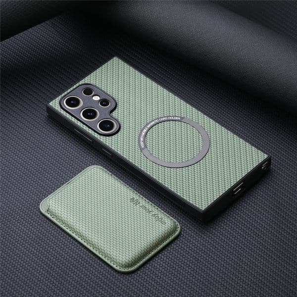 Compatible Samsung Phone S26 Ultra Protective Cover S25 Fe Magnetic Magsafe 2-in-1 Card Holder Leather Case fgt