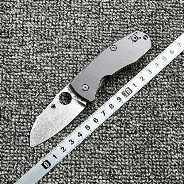 C158 Pocket Folding Knife Label Titanium Alloy Handle Outdoor Camping Defense Hunting Knife EDC Tool Gift