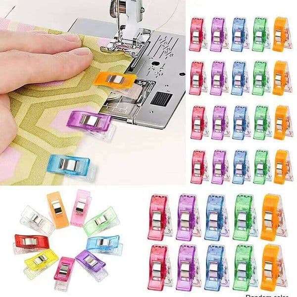 50PCS Colorful Multifunctional Sewing Edge Wrapping Ribbon Compact Practical Plastic Scale Clothing Accessory Clips