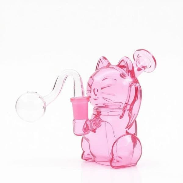 Wholesale Portable colorful Cute Animal mini bong hookahs Water Oil Burner pipe with 14mm glass banger bowl Small glass Bubbler Beaker tobacco bongs