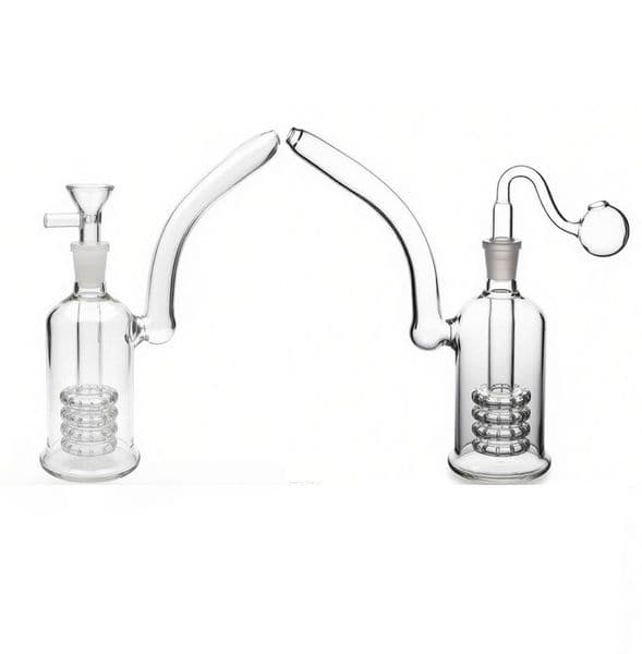 14mm Female glass oil burner bong hookahs Matrix Perc glass Water tobacco bongs Bubbler Stereo Recycler pipe with Smoking oil banger bowl