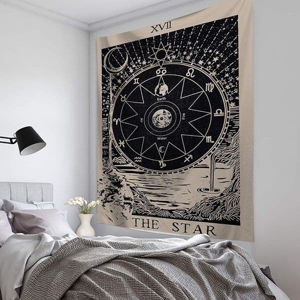 Tarot Tapestry Room Decor Hippie Boho Mandala Divination Supplies Tapestry Wall Hanging Bedroom Aesthetic Decoration Home Gift