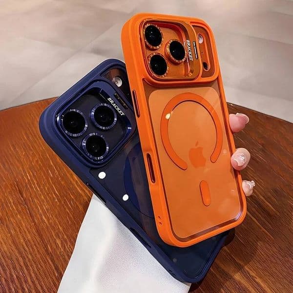 Luxury Lens Bracket Armor Shockproof Magsafe Magnetic Case for IPhone 17 16 15 14 13 12 Pro Max Wireless Charging Back Cover