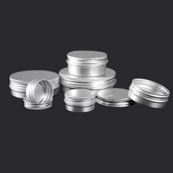Metal Storage Container Aluminum Can 5g 10g 15g 20g 30g 50g 60g 100g Airtight Aluminum Jars with Screw Lids food safe Empty Thins For Lip Balm Spices