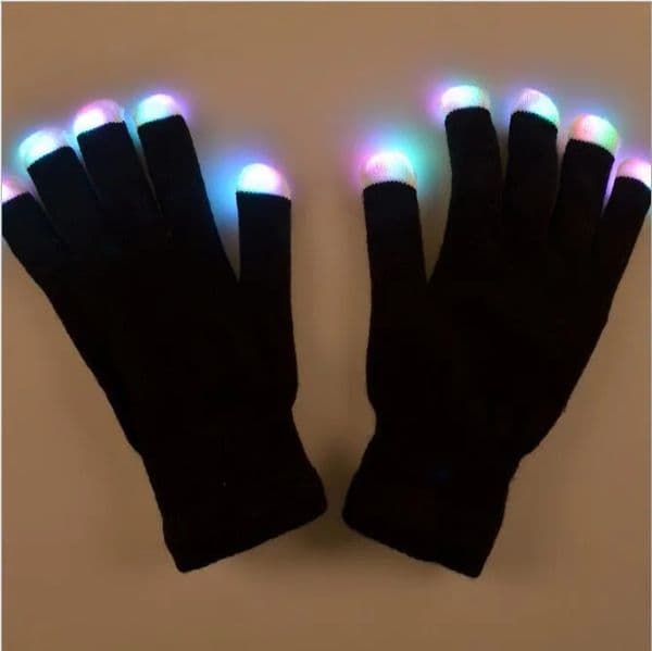 Flash gloves 7 color party led lighted toy gloves Halloween costume glowing glove led finger light light up goves for party music concert ZZ tax duty free