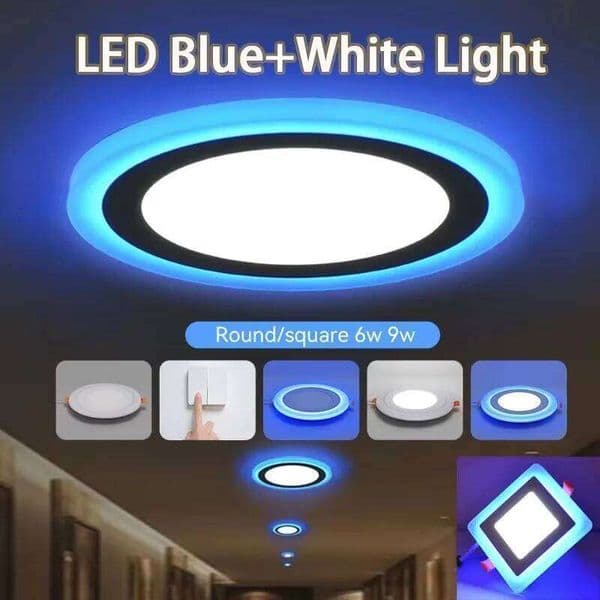 Modern Ceiling Lamp Double Color Downlight Spot for Home Decor Living Room Bathroom Lighting Led Blue+White Panel Light