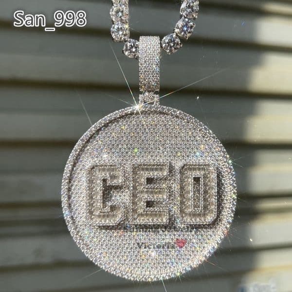 Vvs Moissanite Diamond Pass Diamond Tester Gra Certificated Hip Hop Custom Name Necklace