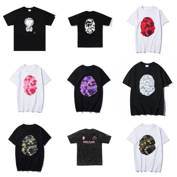 Baps Designer Bathing App Mens T-Shirts Madam Tees Side Double Sided Camouflage Shark Tshirts Graphic Colorful Cashew Lightning Shirts Bapi t shirt 234