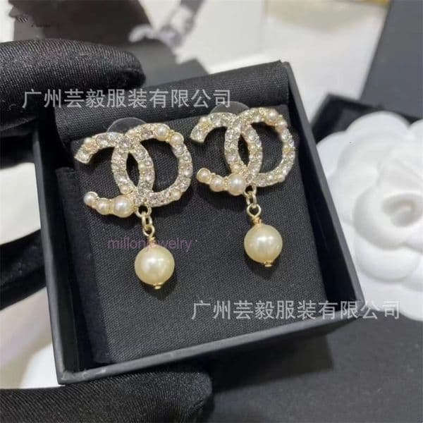 earrings designer for women cc Earrings Large and small pearl earrings for women full diamond earrings ear accessories channels earring