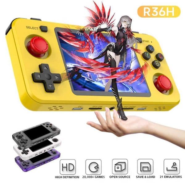 R36H Retro Handheld Console Arkos System Open-Source 20000 Classic Game 35 inch IPS Screen Portable Video Player Consola J260423