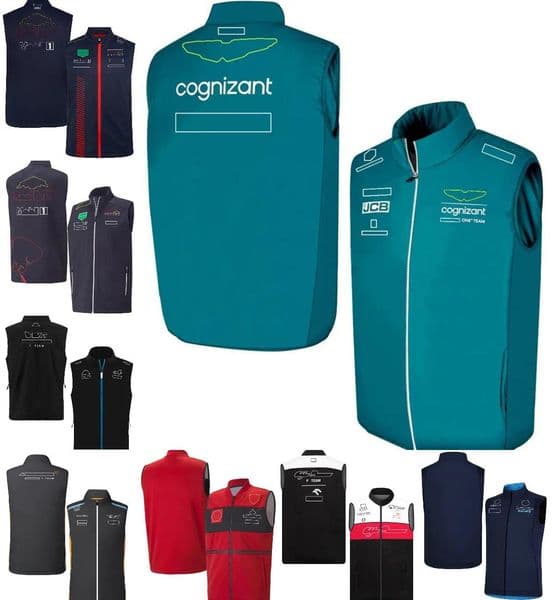 2023 F1 Racing Zipper Vest Jacket New Formula 1 Team Sleeveless Jackets Same Fans Plus Size Casual Sweatshirt Tops Jersey Custom