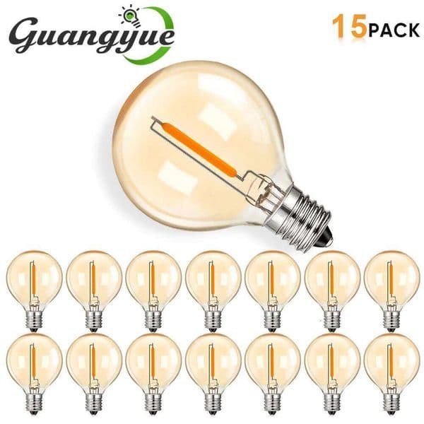Vintage Globe LED Edison Bulbs G40 1W 220V 110V Amber Glass Light Lamps E14 E12 Base Warm White 2200K Living Room Lighting