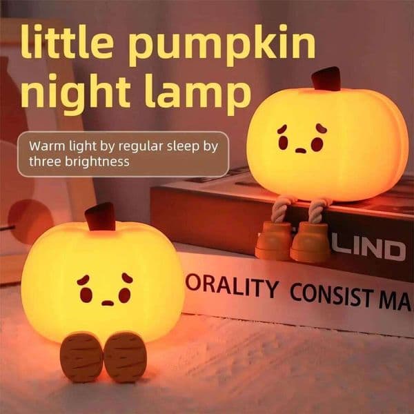 Pumpkin Cute Soft Bedside Mother and Baby Night Lamp Suitable for Halloween Gift Desktop Decoration