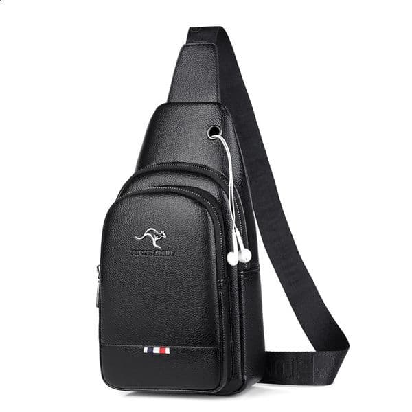 Kagaroo y Chest Pack Men Crossbody Bag Leather Travel Sling Black Brown Messenger Shoulder Male 260423
