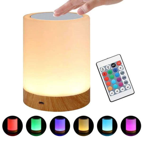 Smart Touch Bedside RGB USB Rechargeable Night Desk Lamp Bedroom Decoration Kids Gift Dining Table Light
