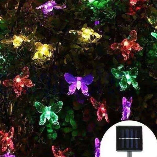 LED Butterfly Small Color Solar Luminous Outdoor Waterproof Layout Courtyard Decoration Rainbow Light String