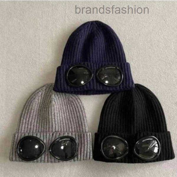 Beanie/Skull Caps Cp Two Lens Glasses Goggles Beanies Men Knitted Hats Skull Caps Outdoor Women Uniesex Beanie Black Grey Bonnet Gorros