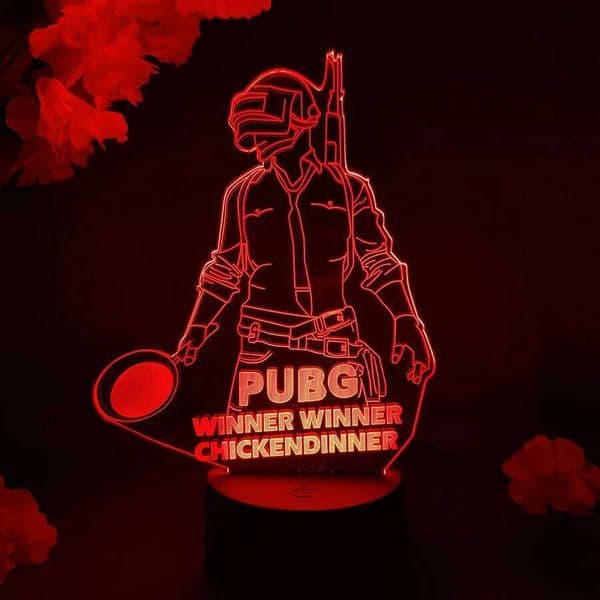 Game PUBG Action Figure 3D Illusion Light Cool Birthday Valentine Gift for Gamer Boyfriend PC Desk Lamp Gaming Room Setup