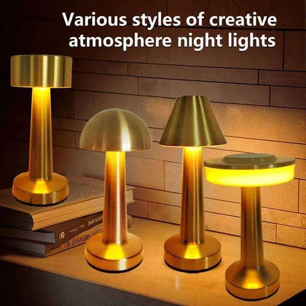 Creative Rechargeable Night Light Stepless Dimming Table Lamp For Restaurant Coffee Desktop Atmosphere Decor Lighting