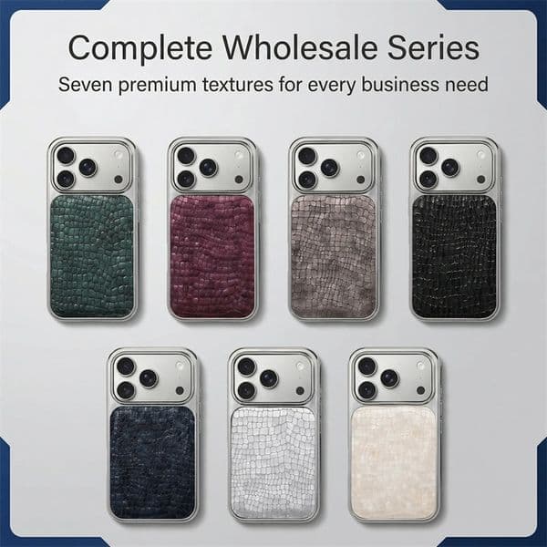 Wholesale Luxury Crocodile Texture PU Leather Phone Case, 7 Colors, Shockproof Full Camera Protection Cover for iPhone 17 16 15 14 Pro Max Bulk
