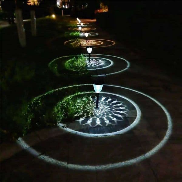 Circle Shadow Garden Outdoor Lamp Lawn Courtyard Landscape Ground Patio Yard Driveway Waterproof Solar Pathway Light