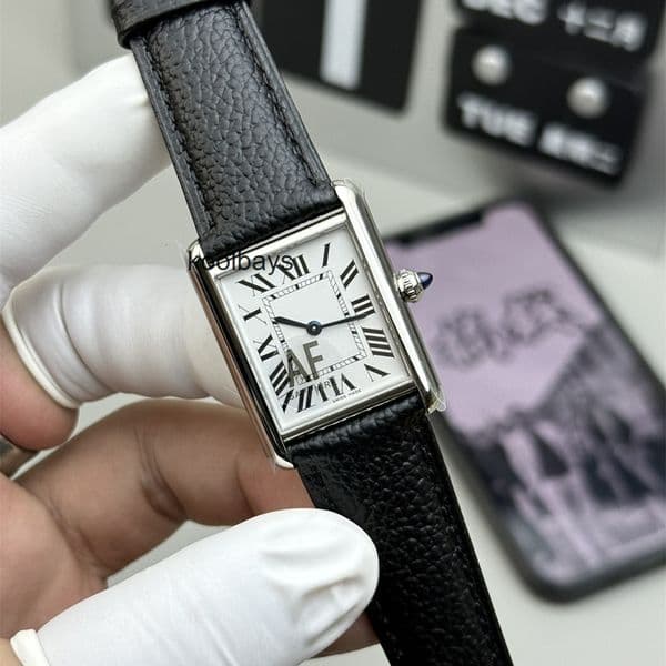 Top quality tanks watch women mens watch super clone watches swiss quartz movement leather strap sapphire glass 22mm with box MIGG