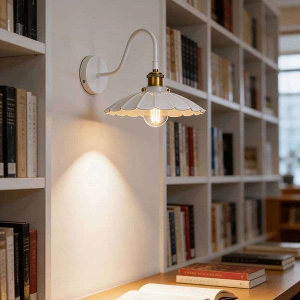 Industrial Sconce Light, Farmhouse Fixtures E27 Gooseneck Vintage Mount Lighting Wall Lamp for Bedroom Hallway