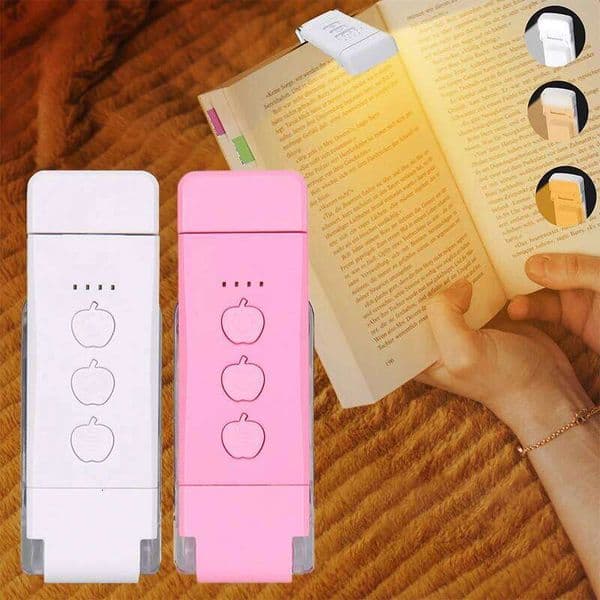 Rechargeable Clip On Reading Light,Book Lamp with Warm White & Amber,Portable Bedside Night Light,Indoor Reading,Bedroom,Camping