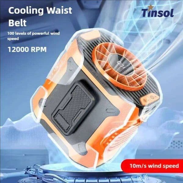 New portable 5000 mAh outdoor waist fan strong hanging neck for construction workers, fishing, students, cooks, delivery rider
