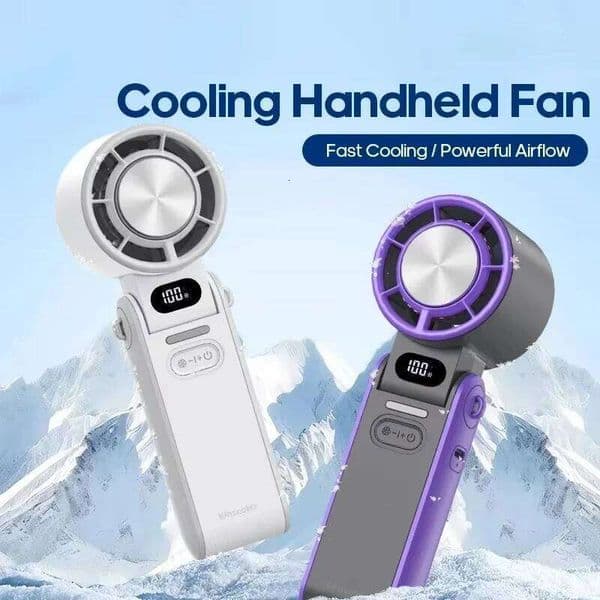 Portable High Speed Handheld 3600mAh Rechargeable 100 Wind Speeds Adjustable Mini Foldable Air Cooling Turbo Fan