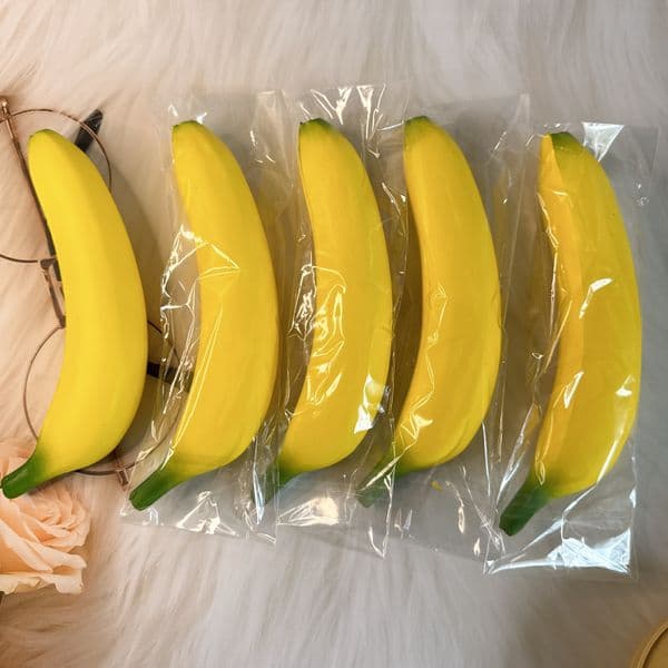 Banana Squishy Toys,Sensory Fidget Toys for Adult Novelty Bananas Anxiety Relief Soft Slow Rise Decompression Toy