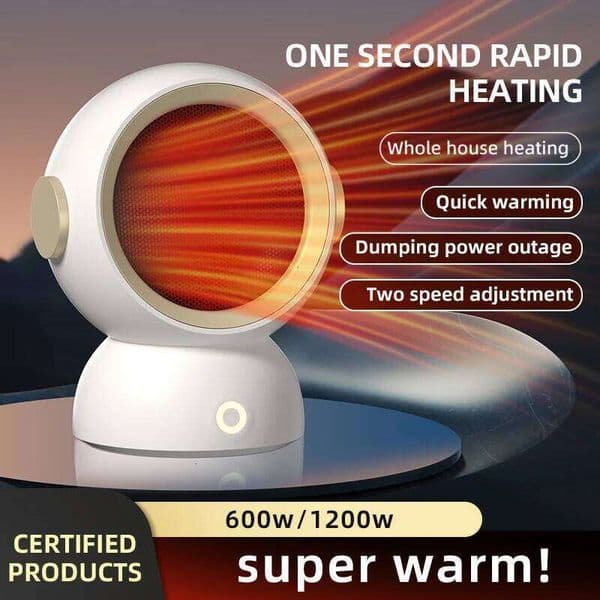 1200W Electric Portable Desktop Fan Heater Heating Warm Air Blower Mini Radiator Home Office Warmer Machine for Winter