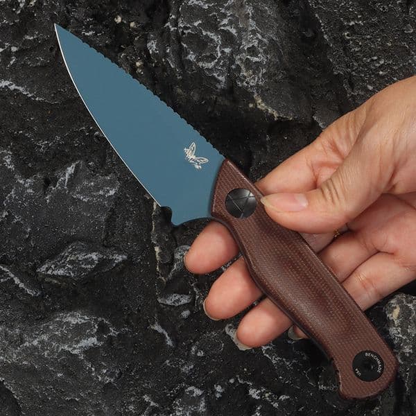 203BT Tactical Fixed Blade Knife - D2 Steel Blade with Hemp Handle, Outdoor Survival Hunting EDC Camping Hiking Knife