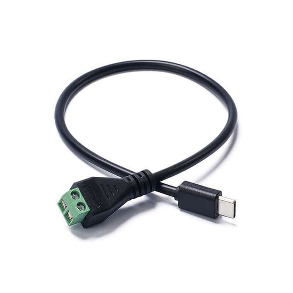 Type C PD tricking adapter to 2P green solderless terminal with screw fixation, 9V, 12V, 20V output