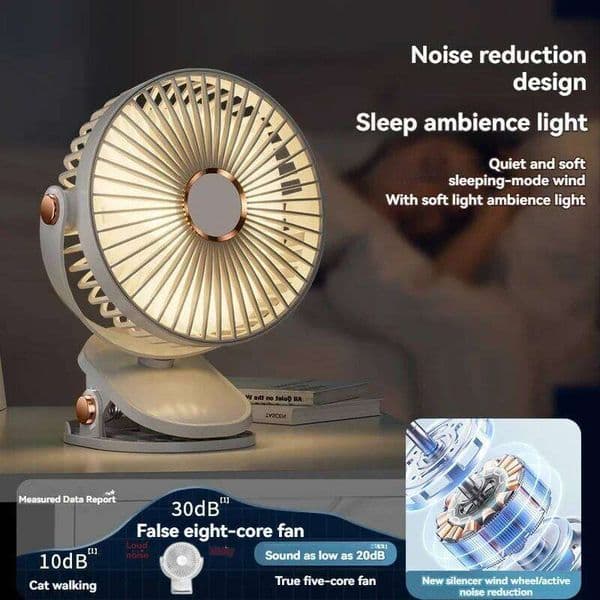 6-inch wind power suspension portable clip USB charging mini silent summer desktop office fan student dormitory bedroom