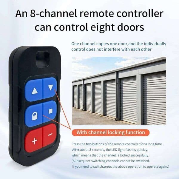 8 in 1 Multi Frequency Garage Door Remote Control Fixed Rolling Code Transmitter 300MHz-915MHz 433MHz 868MHz Gate Key Duplicator