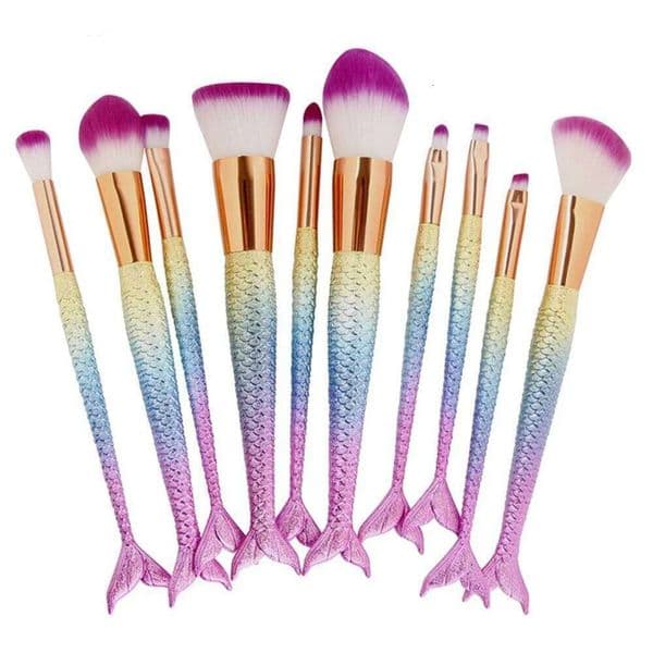 2026 New 10 Pcs Makeup Set Foundation Powder Eyeshadow Eyeliner Lip Contour Blending Make Up Brushes Cosmetic Tools Kit