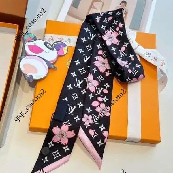 Newest Luxury Classic Floral Letter Designer Silk Brand Fashion Womens Headband Scarf Hair Bands Neckerchief Size 5x120CM