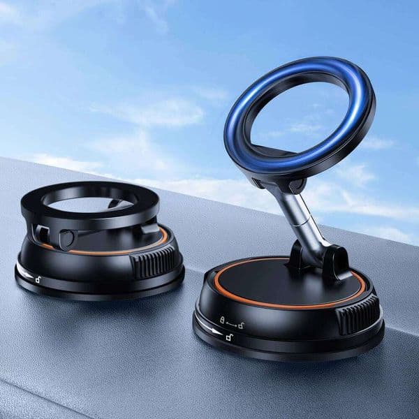 Hipacool Foldable Magnetic Suction Cup Holder Stand 360° Rotatable Car Dashboard Phone Mount for iPhone Samsung Google