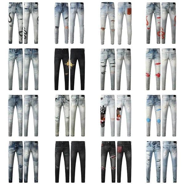 Jeans designer jeans men Pant mens slim fit elastic embroidery fashion skinny jean luxurys men jean men's broken hole denim luxury jeans for mens pants designers pant