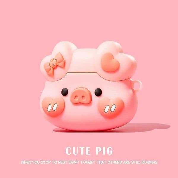 For Airpods 1 2 3 4 Pro 2 Pink Pig Silicone Earphone Case Accessories Cover LL260428