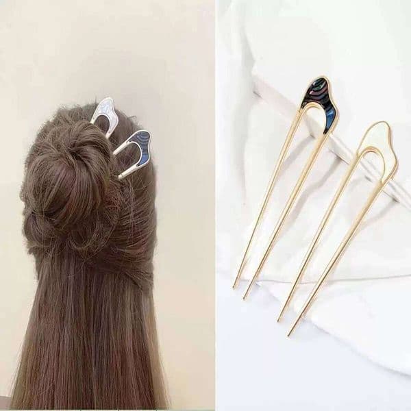 Shell Hairpin Shaped Pins Fork U French Pin Simple And Fashionable Hair Accessories For Women