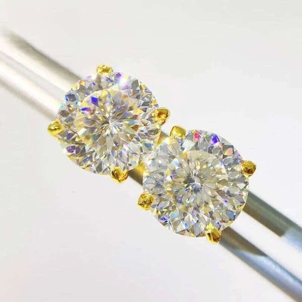 Hip Hop Real D Color Moissanite Stud Earrings For Women BirdNest Cut Sterg Sier Sparkg Earring Birthday Gift Jewelry